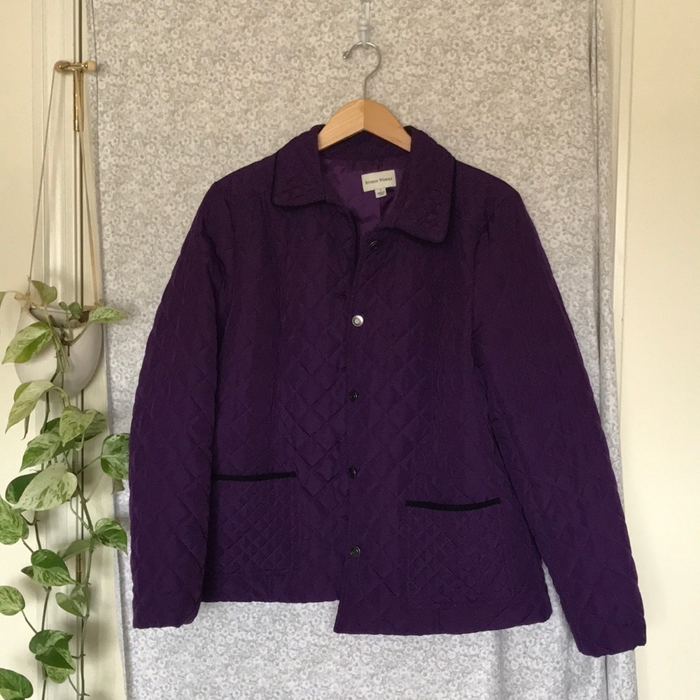 Studio Works purple quilted winter coat
